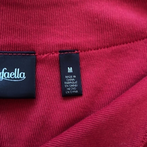 Rafaella women’s red 3/4 sleeve top Size Medium - Picture 8 of 8